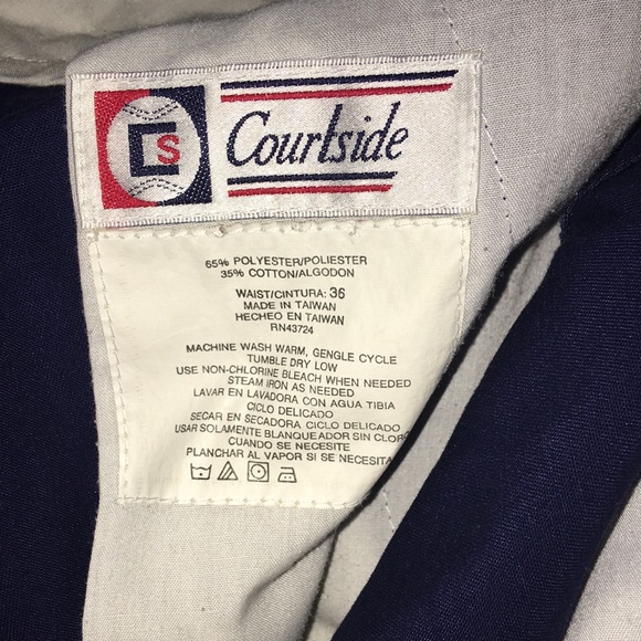 Vintage Courtside Navy Blue Khaki Shorts - Picture 3 of 3